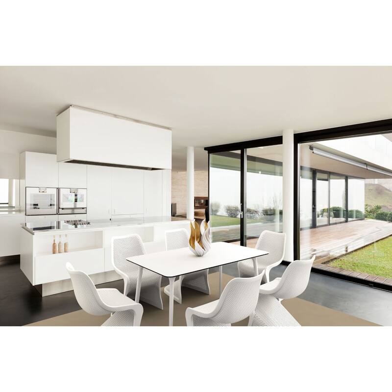 33.5" White Outdoor Patio Dining Chair