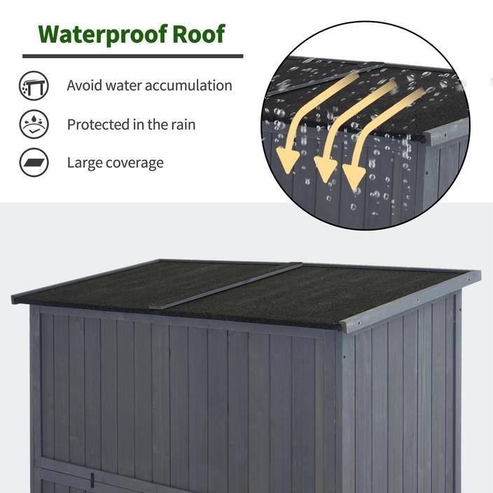 MCombo Outdoor Storage Cabinet Shed, Shuttered Doors with Lock, Wooden 0709 / 0808 / 1900