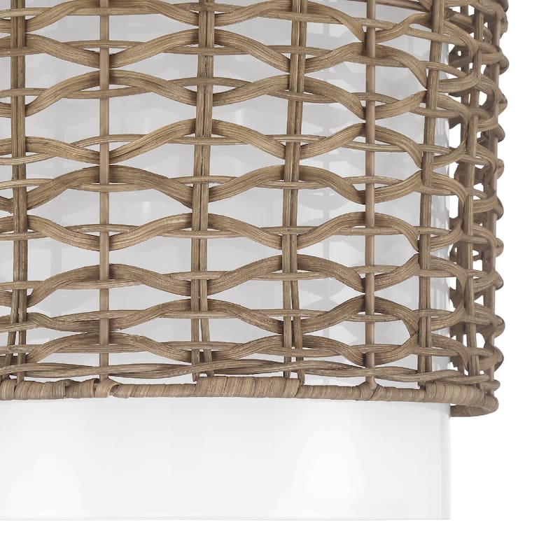Hunter Laila Luxe Gold with Cased White Glass 1 Light Pendant Ceiling Light Fixture