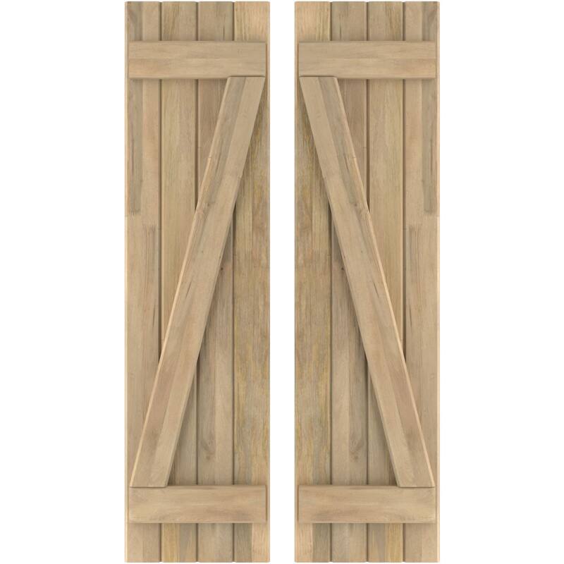 Americraft (2 Batten) Exterior Real Wood Joined BoardnBatten Shutters