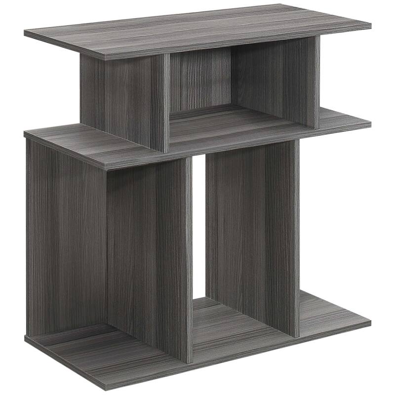 24" Rectangular Wood End Table with Six Open Shelves Perfect for Living Room or Office - 23.75”H x 11.75”W x 23.75”D