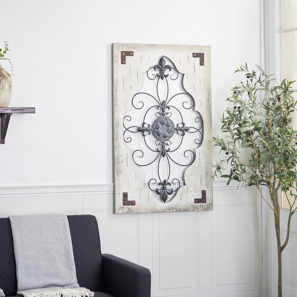 Cream Wood Scroll Home Wall Decor