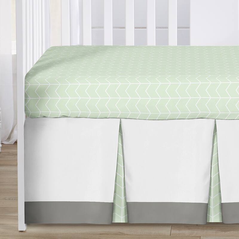 Sweet Jojo Designs Mint, Grey and White Watercolor Elephant Safari Collection Unisex 4-piece Crib Bedding Set