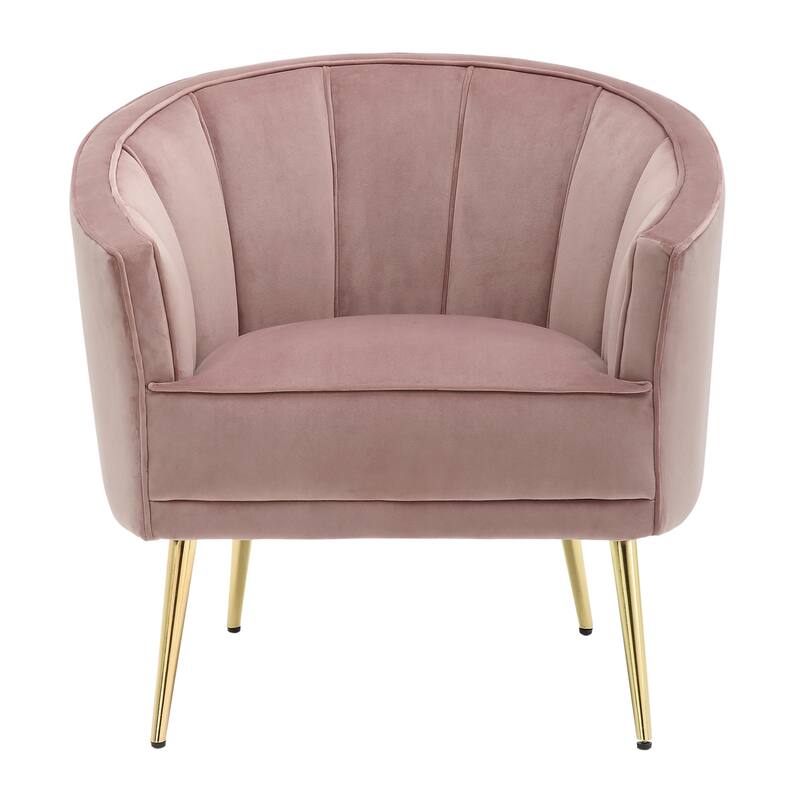 Silver Orchid Randolf Velvet Accent Chair - Blush