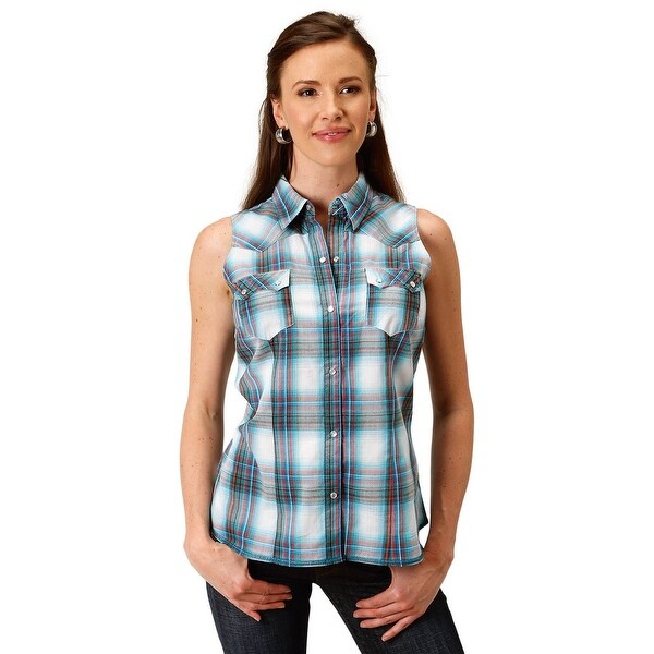 sleeveless western shirt womens