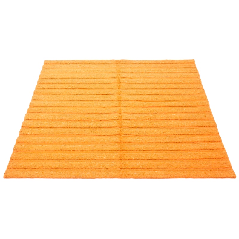 ECARPETGALLERY Flat-Weave Natural Burnt Orange Wool Tapestry Kilim - 6'4 x 6'4