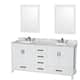 Option White / White Carrara Marble Top / Brushed Chrome