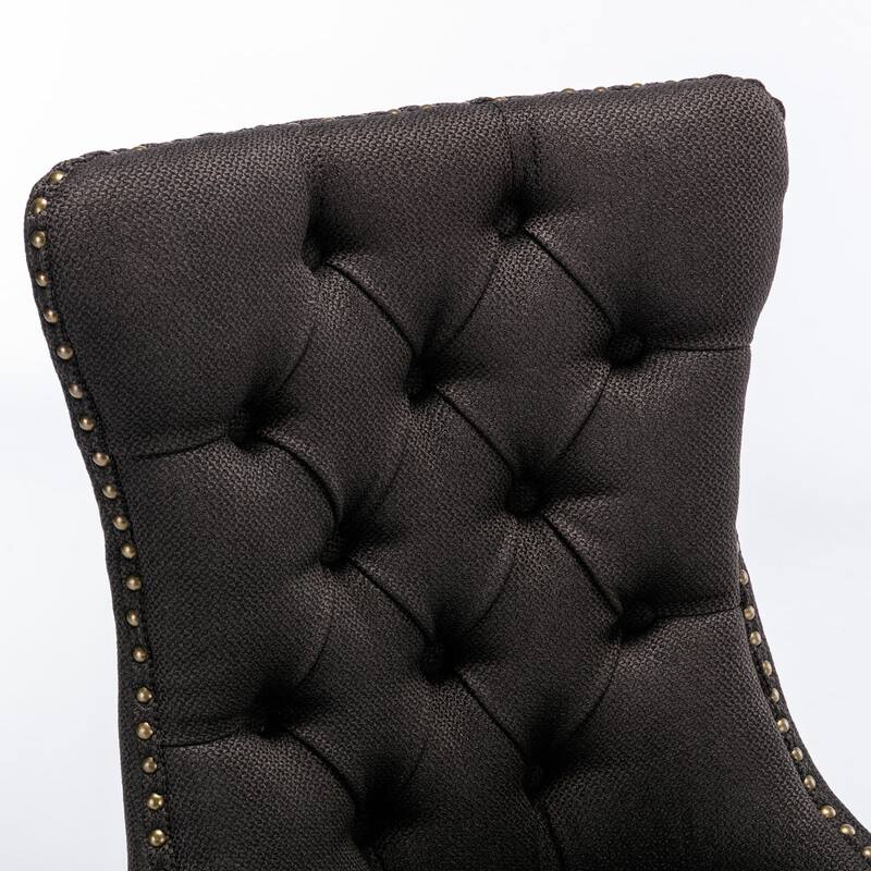 Set of 2 Modern High-End Tufted Solid Wood Upholstered Dining Chair with Nailhead Trim