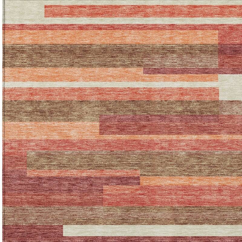 HomeRoots Striped Transitional Rectangle Outdoor Rug