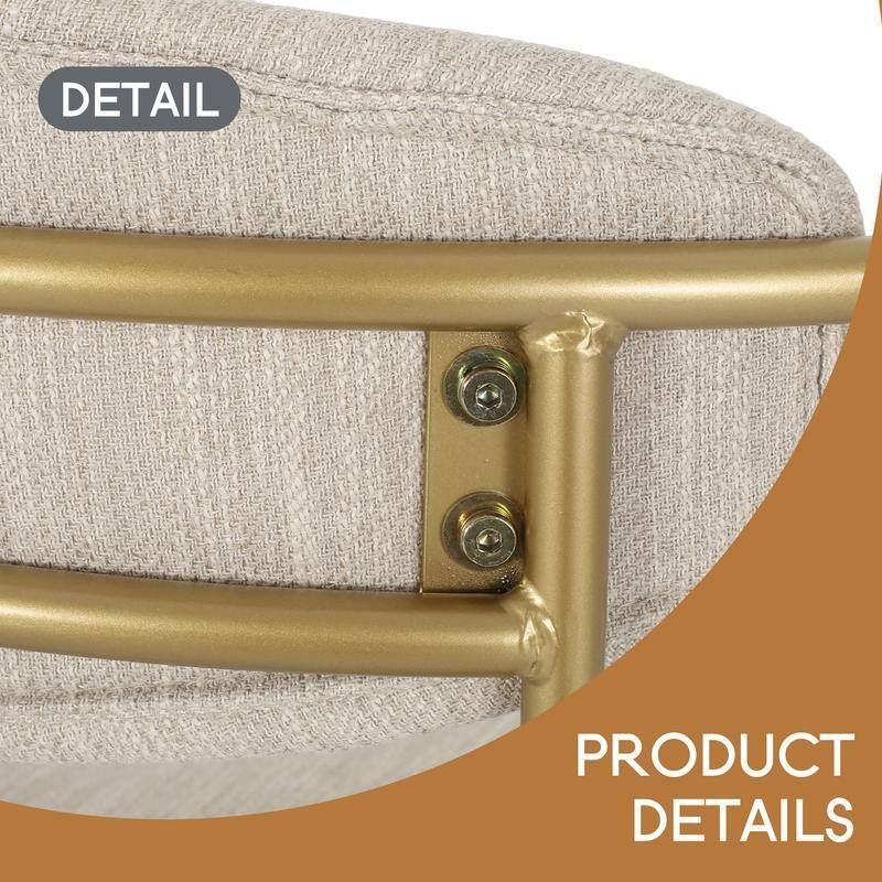 Barstools Set of 2, Counter Height Upholstered Bar Stools with Backs and Iron Legs for Kitchen Island,