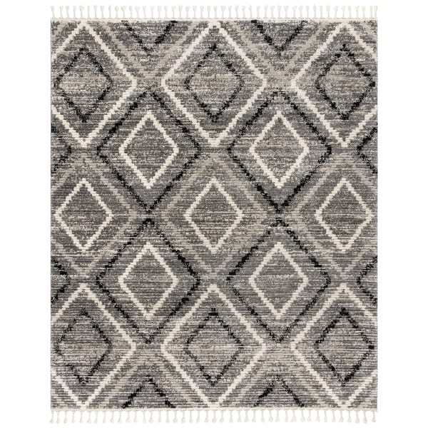 slide 2 of 11, Gertmenian Rafe Casual Bohemian Tribal Plush Short Shag Microfiber Indoor Area Rug Collection with Fringe 5' 3" x 7' - Hurley - Rectangle