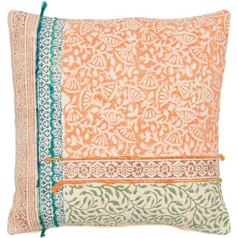 Teddie Bright Color Abstract Botanical Throw Pillow