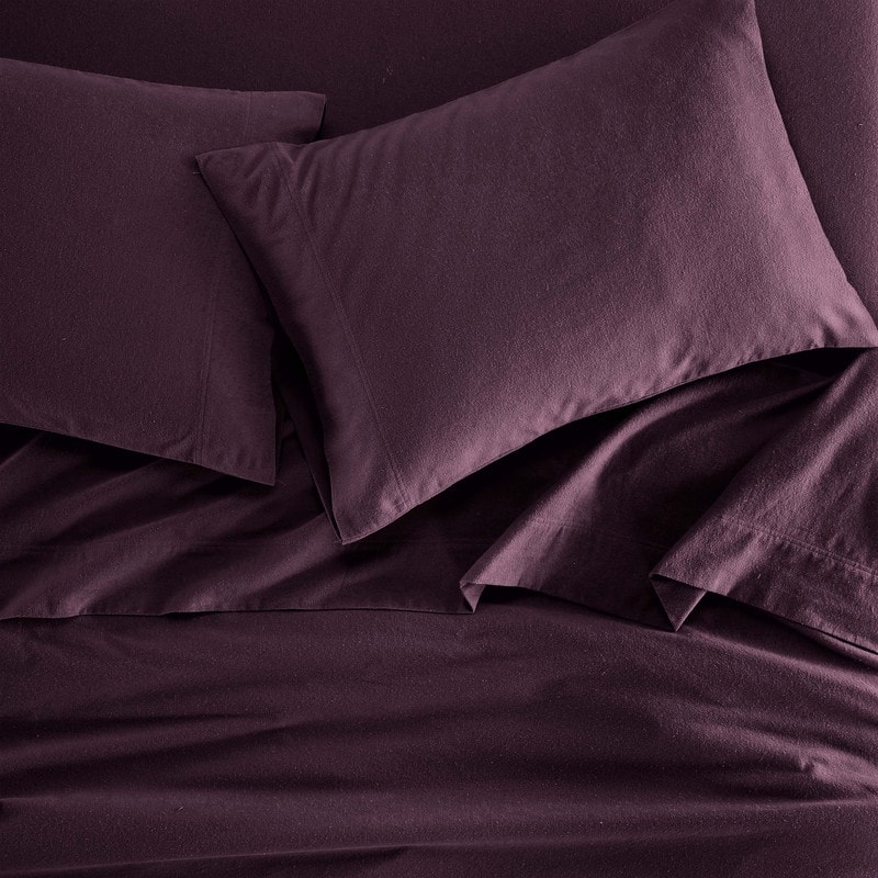 Superior Solid Flannel Cotton Fuzzy Deep Pocket Sheet Set