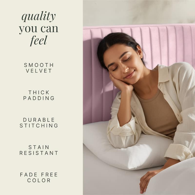 Empyrean Velvet Headboard, Floating Wall-Mounted, Easy Assemble Upholstered Peel & Stick, 3D Soundproof Bed Wall Panels