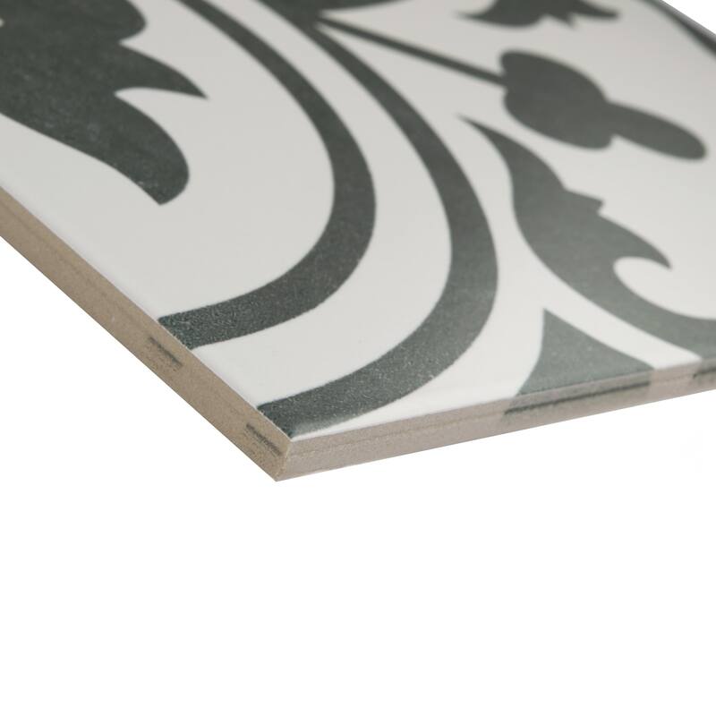 Merola Tile Arte White 9-3/4" x 9-3/4" Porcelain Floor and Wall Tile