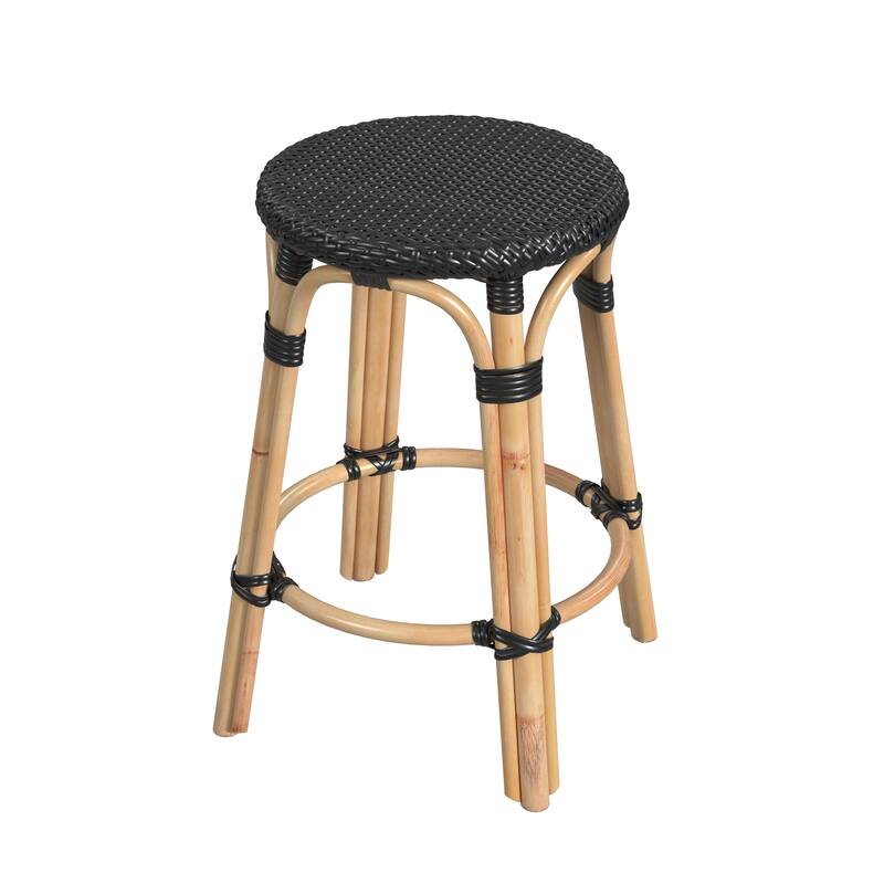 Tobias 24" Rattan Round Counter Stool
