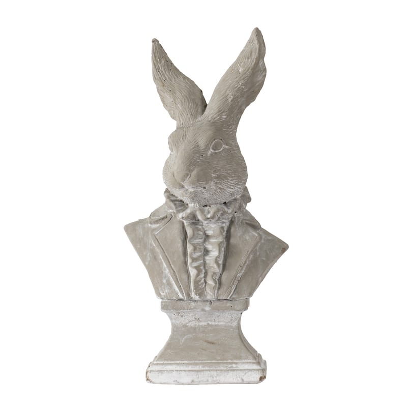 A&B Home 11-inch Gray Rabbit Bust Table Décor