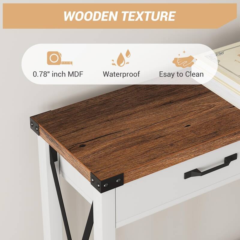 31-inch Side Table Suitable for Entrances, Hallways, and Living Rooms Two-Tier