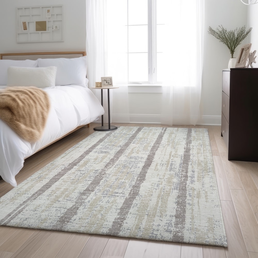 Premium Washable Super Soft Stripe Abrash Mayfield Rug