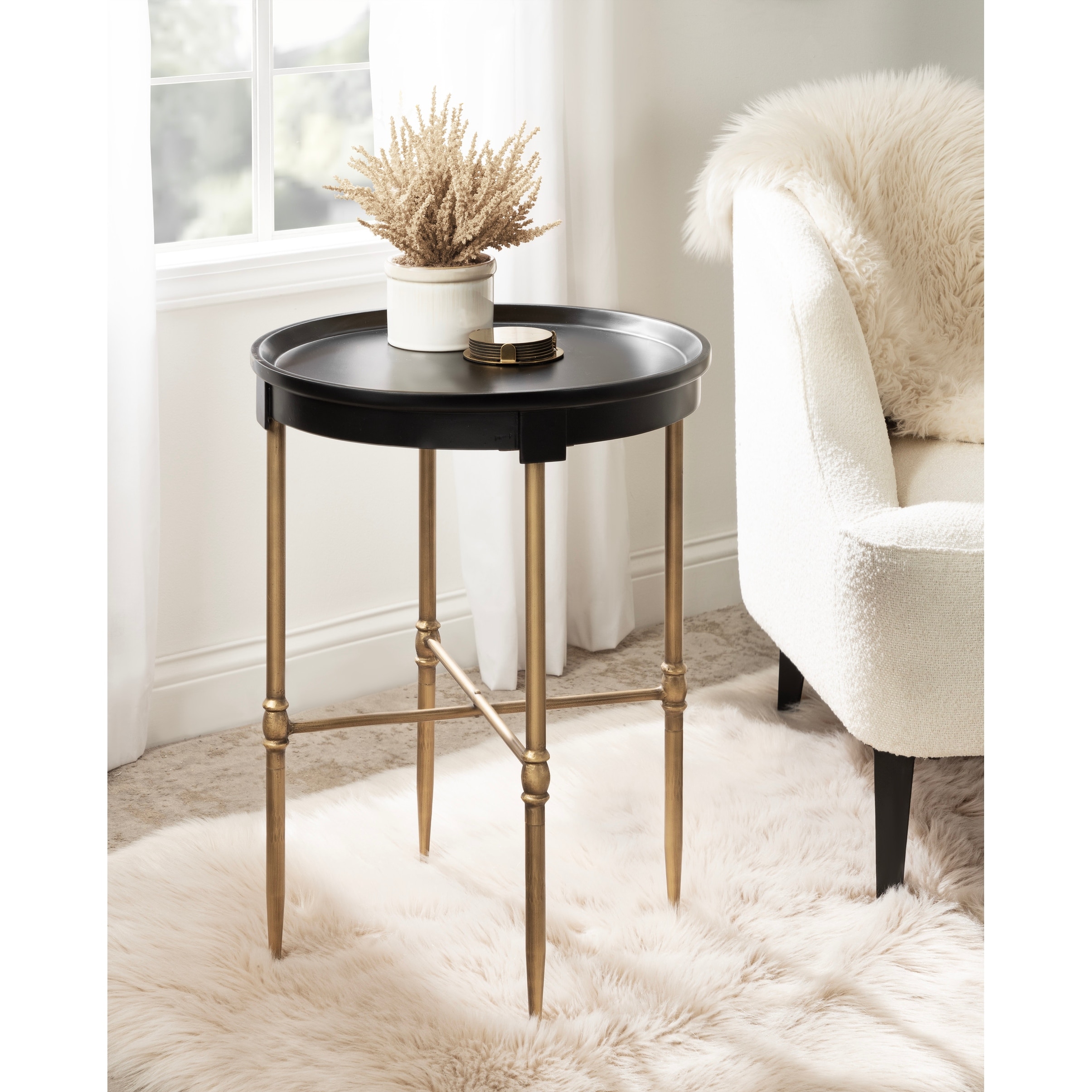 Kate and Laurel Valdi Round Side Table