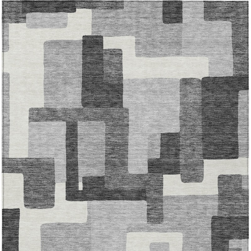 HomeRoots Abstract Transitional Rectangle Outdoor Rug