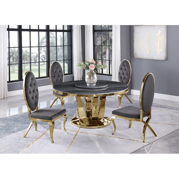 Grey and gold dining set shop