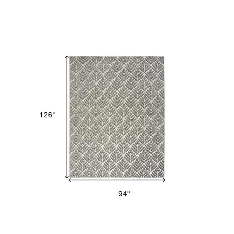 Raro Botanic Elegance Weather Resistant Sleek Contemporary Outdoor Rug - 8' X 11'