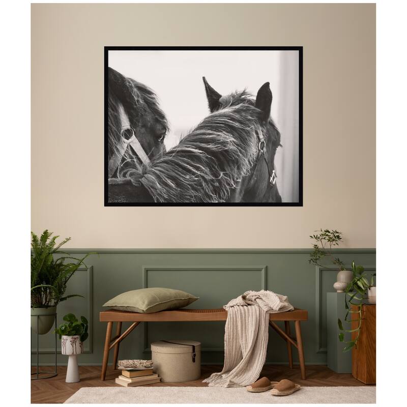 Kate and Laurel Black Horses by Emiko and Mark Franzen F2 Images Framed Wall Art Print