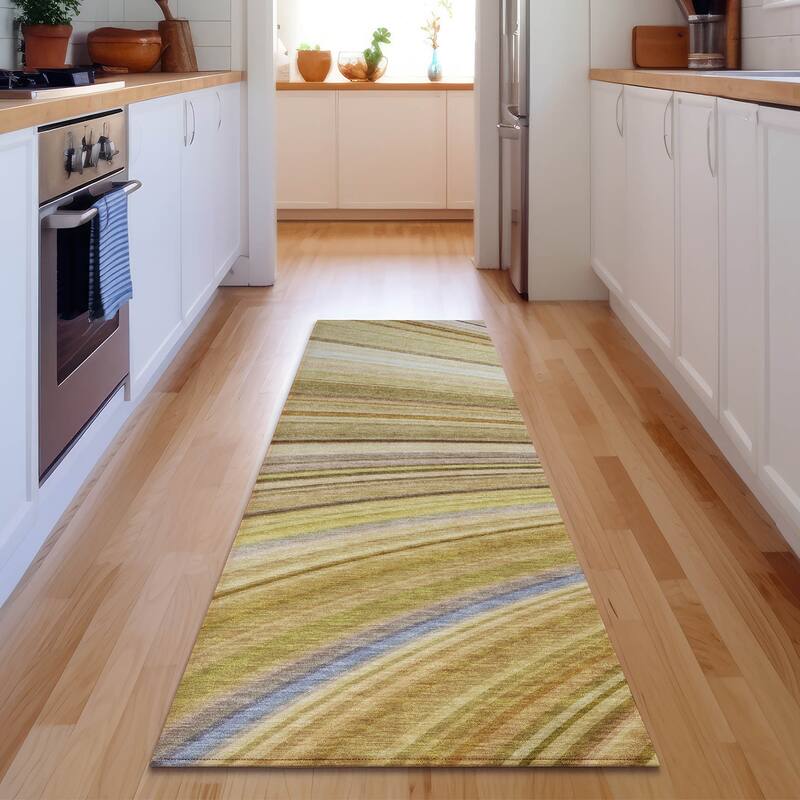Premium Washable Super Soft Striped Abstract Mayfield Rug - Beige - 2' 3" x 7' 6" - Runner
