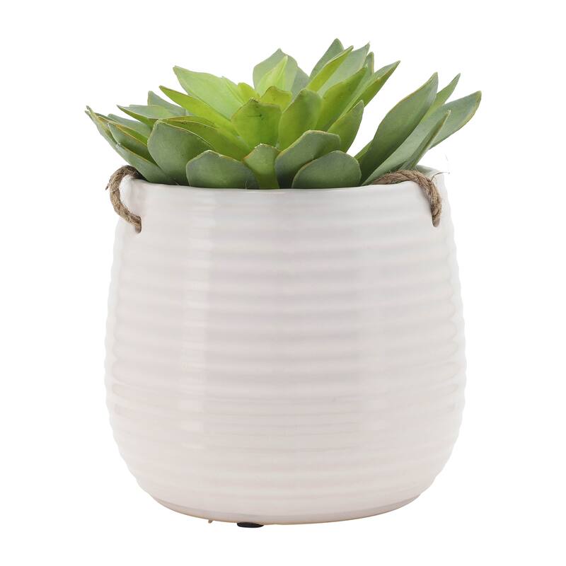 Sagebrook Home Neutral Textured Ceramic Hanging Planter