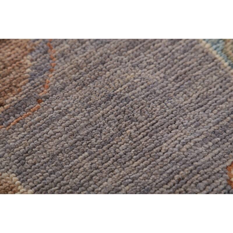 Hand Knotted Oriental 100% Wool Carpet Transitional All-Over Purples Oushak Area Rug - 9' 10'' X 8' 0''
