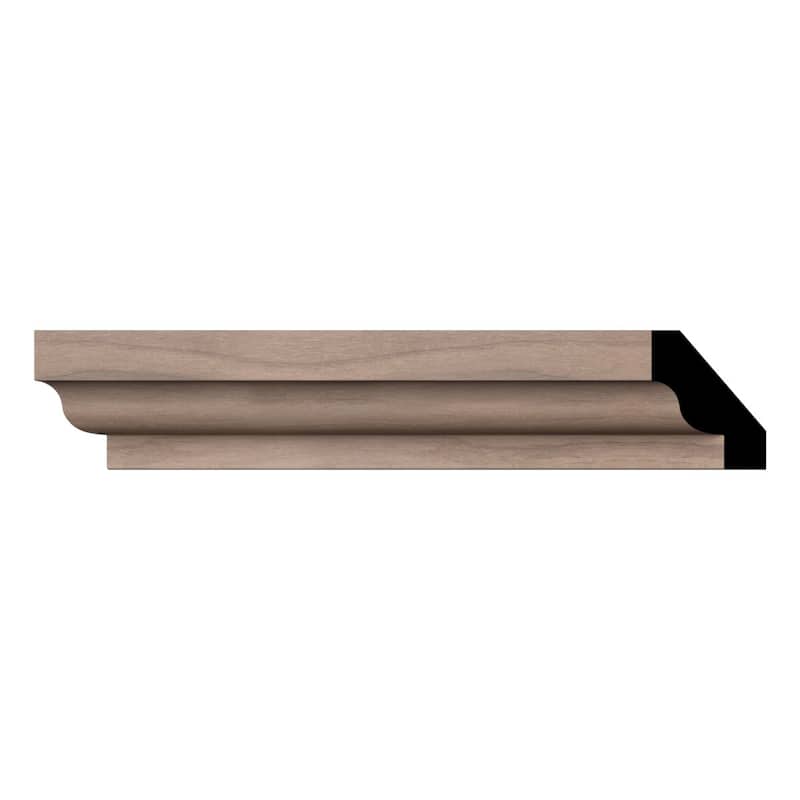 WM60: 1-2/5-in H x 1-in P x 1-3/4-in F x 96-in L Americraft Solid Hardwood Stain Grade Crown Moulding - Walnut