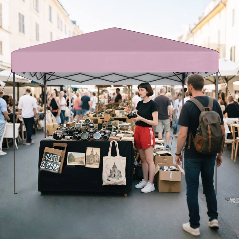 Gymax 10 X 10 FT Pop up Canopy Tent w/ Portable Carrying Bag 8 Stakes