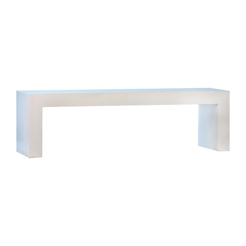 Layla 63-inch Indoor-Outdoor White Concrete Waterfall Bench - N/A