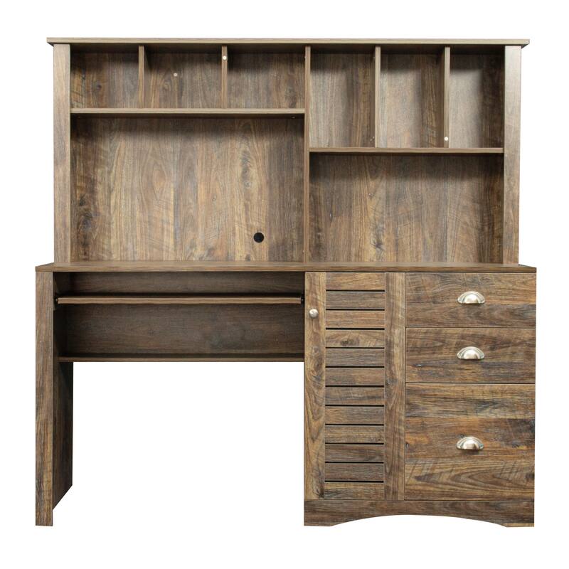 Nestfair Computer Desk with Shelves and Drawers