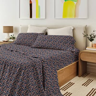 Rebecca Minkoff Percale Jacobean Floral Print Cotton Sheet Set