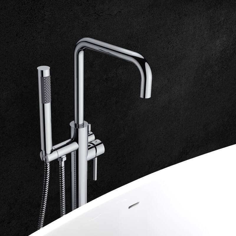 GIVINGTREE Single Handle Floor Mounted Tub Filler with Handshower