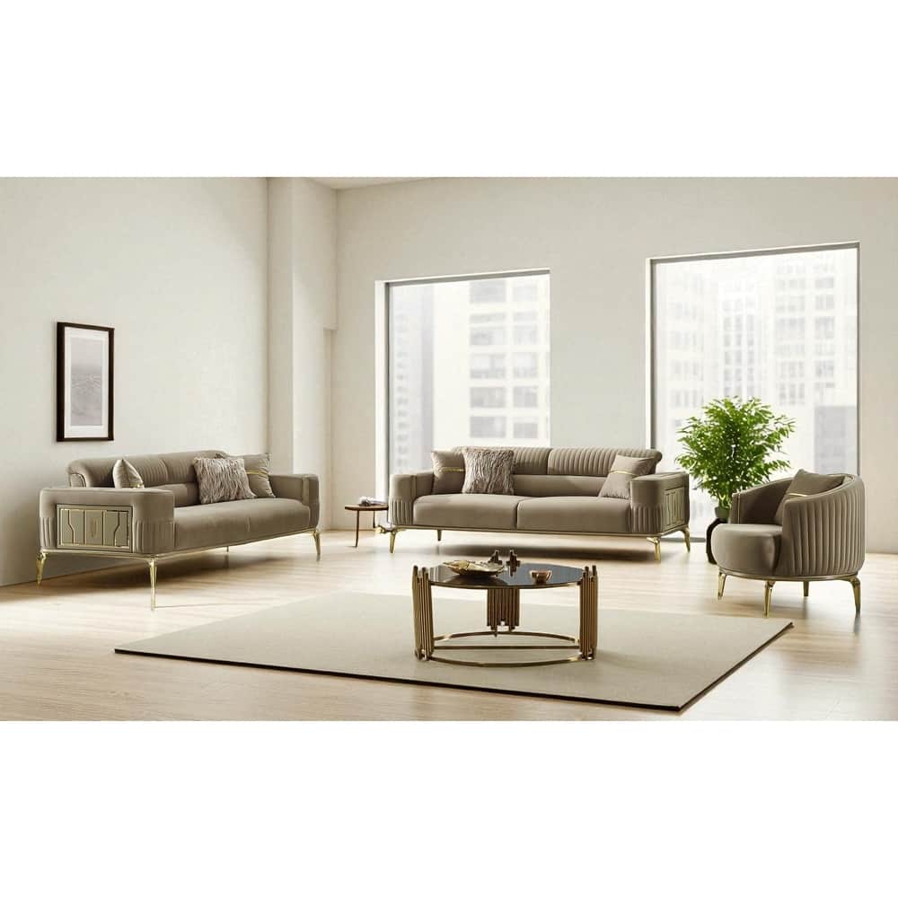 Feronia 3 Pieces Living Room Sets 2 Sofa 1 Chair