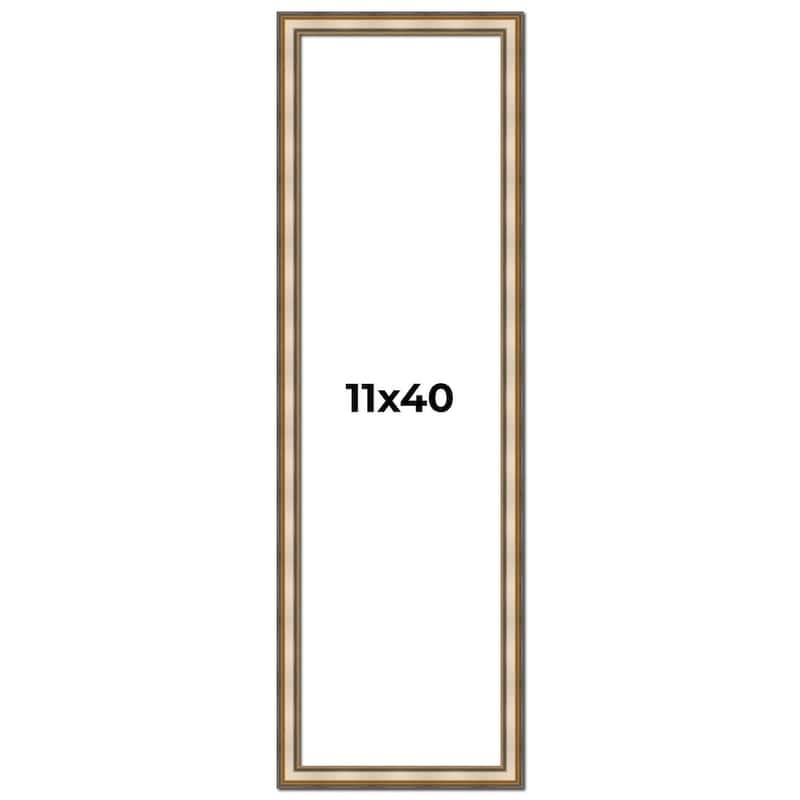 11x40 Frame Gold Solid Wood Shadow Box Width 1.5 Inches | Interior Frame Depth 2 3/8 Inches
