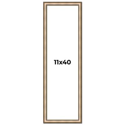 11x40 Frame Gold Solid Wood Shadow Box Width 1.5 Inches | Interior Frame Depth 2 3/8 Inches