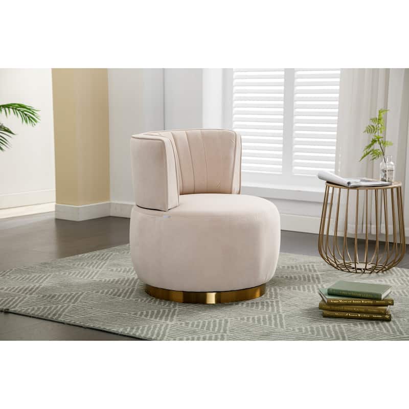 360 Degree Swivel Round Barrel Accent Sofa Arm Chairs