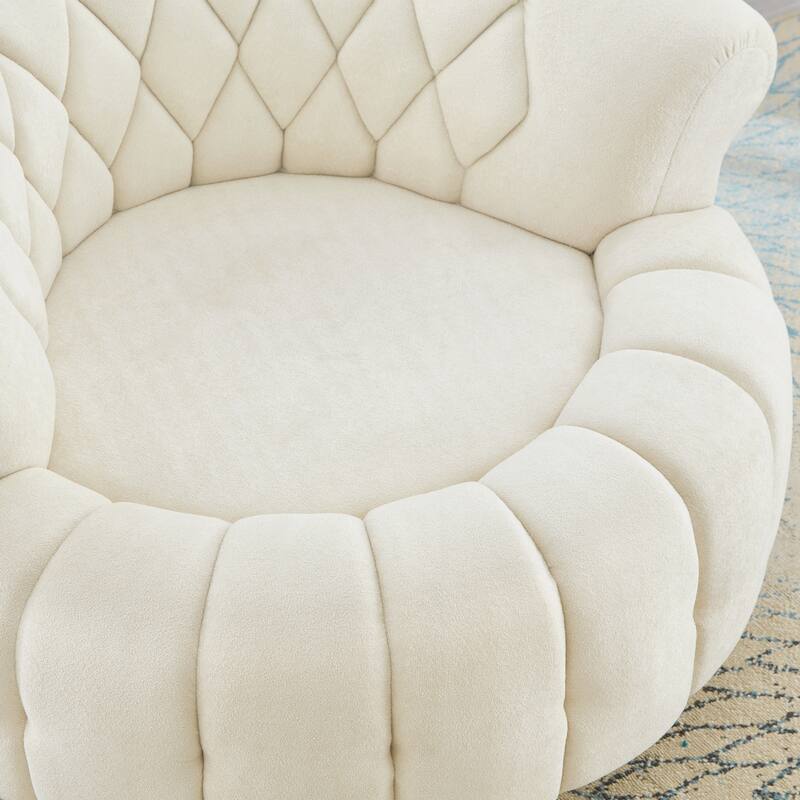 Accent Chair 360°Swivel Chair Sofa Barrel Swivel Chair Round Club Chair
