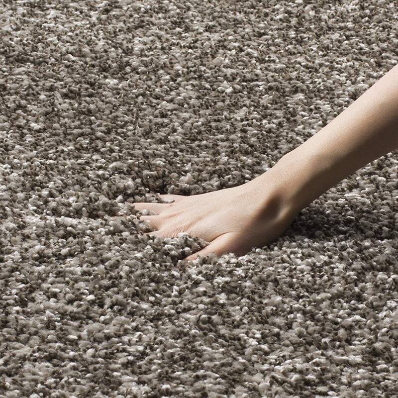 Asian Area Rug 8x10 - Grey Solid Shag Rug - Non-Shedding, Easy Care - Living Room, Bedroom Rug - 120 x 96