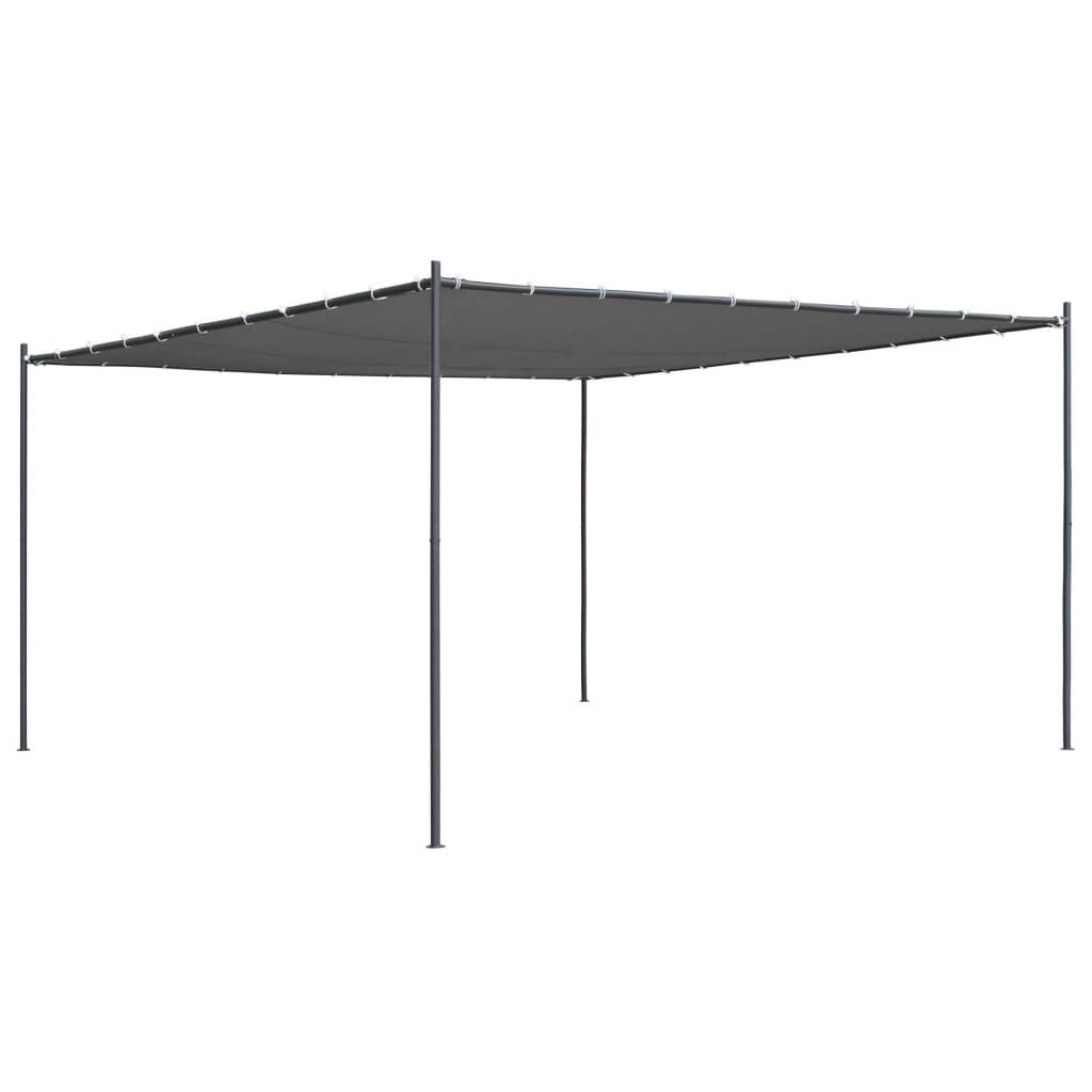 Gazebo with Slanted Roof 157.5"x157.5"x103.9" Anthracite 180 g/m?
