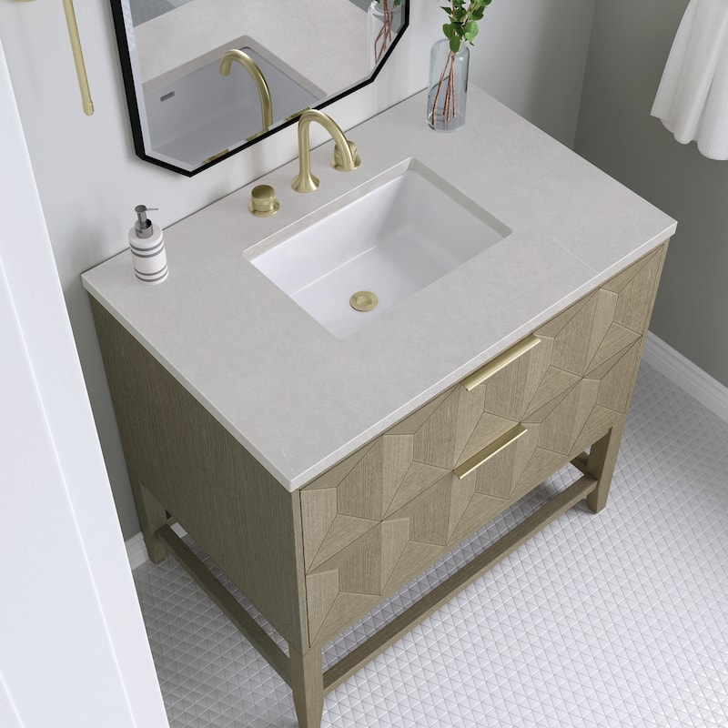 James Martin Vanities Emmeline 36" Single Vanity, Pebble Oak