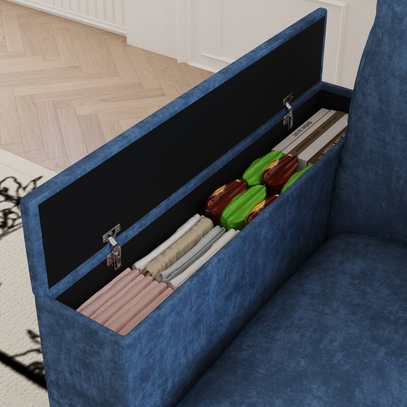 GDFStudio - Chenille L-Shaped 97" 5-Seater Sectional Sofa with Armrest Storage