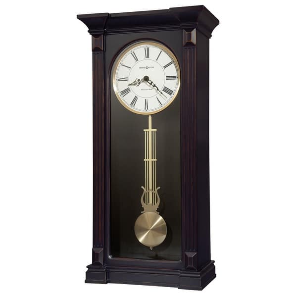 slide 2 of 2, Howard Miller Black Wood Mia Chiming Wall Clock