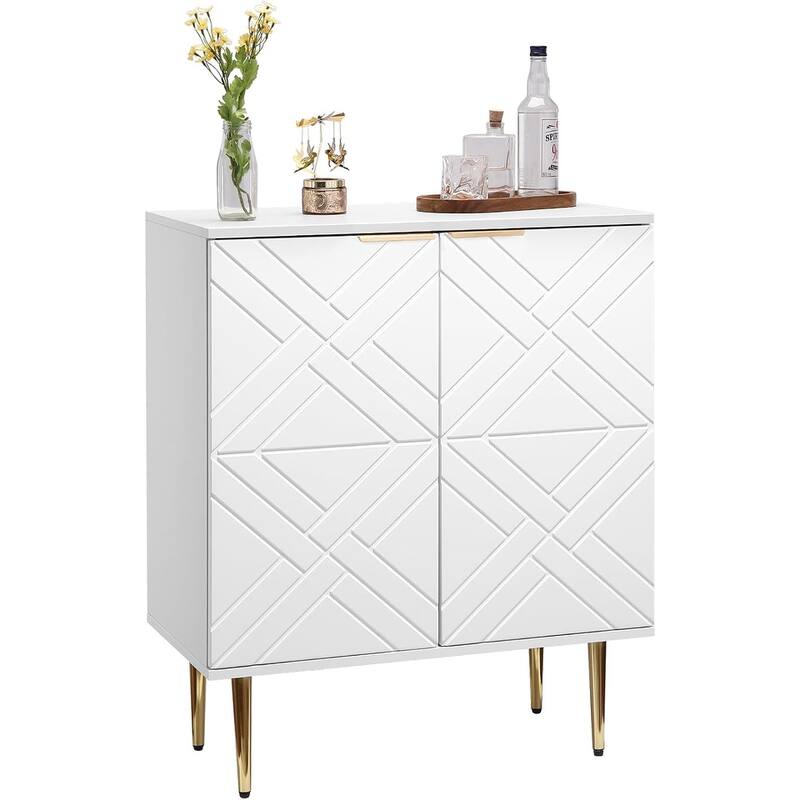 Sideboard Storage Modern Accent Cabinet with 2 Doors, Sideboard Buffet Cabinet for Kitchen - White