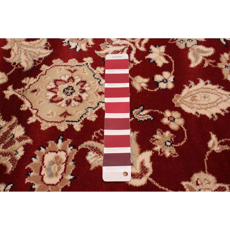 ECARPETGALLERY Machine Woven Lotus Mod Red Polypropylene Rug - 5'3 x 7'8