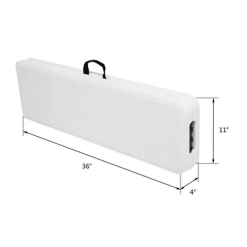 Outdoor 6 ft. Portable Plastic Bench, Perfect for Party and Picnic